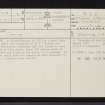 Eredine, Loch Awe, NM90NE 2, Ordnance Survey index card, page number 1, Recto