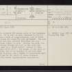 Clachadow, NM92NW 11, Ordnance Survey index card, page number 1, Recto