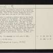 Ardchattan, Old Kirk, NM93NE 1, Ordnance Survey index card, page number 2, Verso