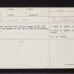 Fort William, NN07SE 2, Ordnance Survey index card, Recto