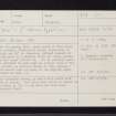 Dun Dige, NN17SW 4, Ordnance Survey index card, page number 1, Recto