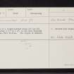 Fort William Museum, NN17SW 12, Ordnance Survey index card, Recto