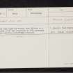 Fort William Museum, NN17SW 14, Ordnance Survey index card, Recto