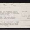 Sron Nan Colan, NN33SW 2, Ordnance Survey index card, Recto