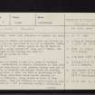 Caisteal An Duibhe, NN44SE 7, Ordnance Survey index card, page number 1, Recto