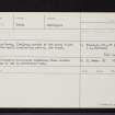 Glen Meran, NN44SW 2, Ordnance Survey index card, Recto
