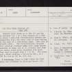 Dunmore, NN60NW 7, Ordnance Survey index card, page number 1, Recto