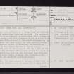 Bochastle, NN60NW 17, Ordnance Survey index card, page number 1, Recto