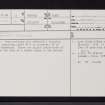 Bochastle, NN60NW 18, Ordnance Survey index card, page number 1, Recto