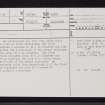 Clash, NN60NW 22, Ordnance Survey index card, page number 1, Recto