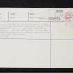 Keir, Mid Borland, NN60SW 4, Ordnance Survey index card, Verso