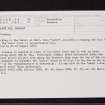 Loch Tay, Craggan, NN63NE 18, Ordnance Survey index card, Recto