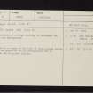 Ballinloan, 'Castle', NN64NW 6, Ordnance Survey index card, Recto