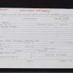 Doune Castle, NN70SW 1, Ordnance Survey index card, page number 1, Recto