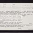Clashdow, NN70SW 20, Ordnance Survey index card, page number 1, Recto