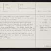 Coney Hill, NN72SE 13, Ordnance Survey index card, Recto