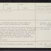 Dundurn, NN72SW 9, Ordnance Survey index card, Recto