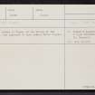 Cluan, NN72SW 13, Ordnance Survey index card, Recto