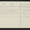 Kenmore, NN74NE 20, Ordnance Survey index card, Recto