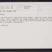 Loch Tay, Kenmore Pier, NN74NE 22, Ordnance Survey index card, Recto