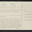 Tirinie, NN74NE 50, Ordnance Survey index card, page number 1, Recto
