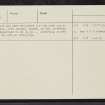 Tirinie, NN74NE 50, Ordnance Survey index card, page number 2, Verso