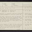 Fortingall, NN74NW 1, Ordnance Survey index card, page number 1, Recto