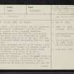 Dun Geal, NN74NW 2, Ordnance Survey index card, page number 1, Recto