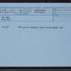 Dun Geal, NN74NW 2, Ordnance Survey index card, Recto