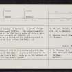House Of Culdees, NN81NE 4, Ordnance Survey index card, Recto