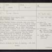 Kaims Castle, NN81SE 1, Ordnance Survey index card, page number 1, Recto