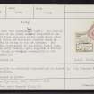 Kaims Castle, NN81SE 1, Ordnance Survey index card, page number 2, Recto