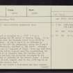 Skirley Craig, NN82NE 5, Ordnance Survey index card, page number 1, Recto