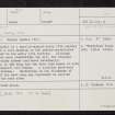 Monzie Castle, NN82SE 23, Ordnance Survey index card, Recto