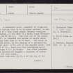 Cultoquhey, NN82SE 38, Ordnance Survey index card, page number 1, Recto