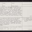 Cultoquhey, NN82SE 38, Ordnance Survey index card, page number 2, Verso