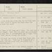 Ossian's Stone, Sma' Glen, NN83SE 1, Ordnance Survey index card, page number 1, Recto