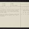 Tomenbowie, NN83SW 9, Ordnance Survey index card, Recto