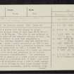 Dull, NN84NW 3, Ordnance Survey index card, page number 1, Recto