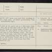 Loch Hoil, Witches Cairn, NN84SE 1, Ordnance Survey index card, Recto