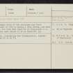 Taymouth, NN84SW 2, Ordnance Survey index card, Recto