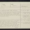 Grantully Castle, NN85SE 14, Ordnance Survey index card, page number 1, Recto
