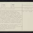 Tombuie, NN85SE 34, Ordnance Survey index card, Recto