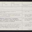 Kilmaveonaig, Church, NN86NE 11, Ordnance Survey index card, page number 1, Recto