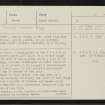 Aldclune, NN86SE 1, Ordnance Survey index card, page number 1, Recto