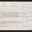 Borenich, NN86SW 6, Ordnance Survey index card, page number 1, Recto