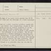 Grenich, NN86SW 11, Ordnance Survey index card, Recto