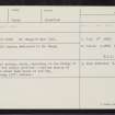 St Mungo's Well, NN90NW 11, Ordnance Survey index card, Recto
