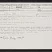 Belhie, NN91NE 12, Ordnance Survey index card, Recto