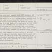 Gascon Hall, NN91NE 14, Ordnance Survey index card, Recto
